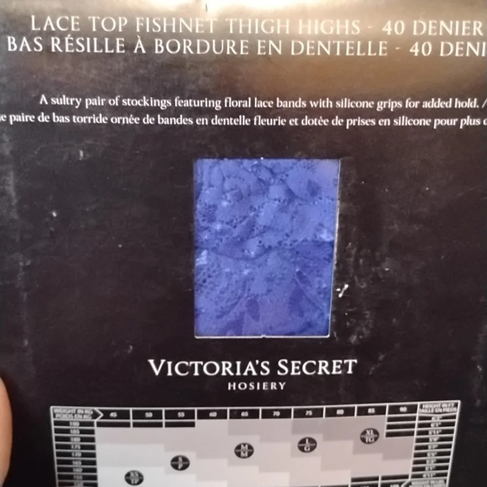 Blue Victoria's Secret Lace Top Fishnet Thigh Highs